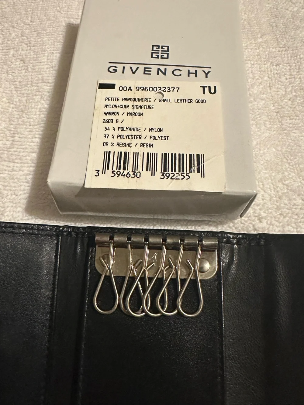 Givenchy Black Monogram Leather Card Holder with Silver Plaque
